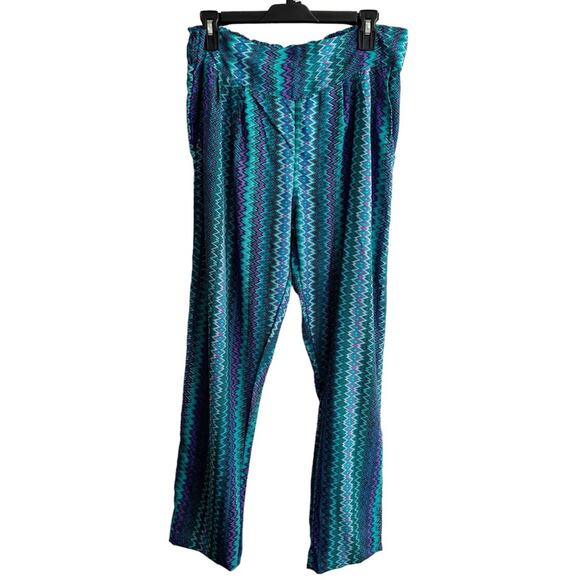 Elan Lightweight Chevron Tribal Chiffon Beach Resort Pants - Picture 9 of 9